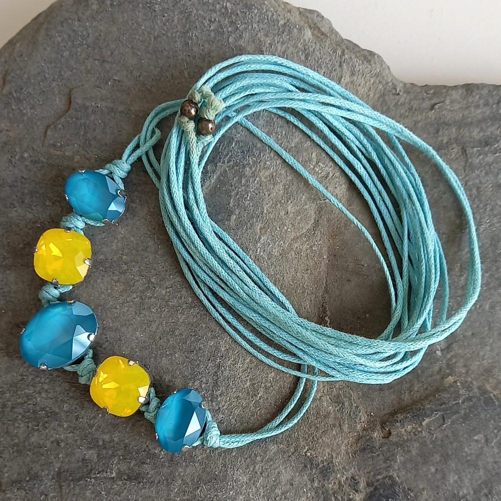 pulsera de cristal & perla