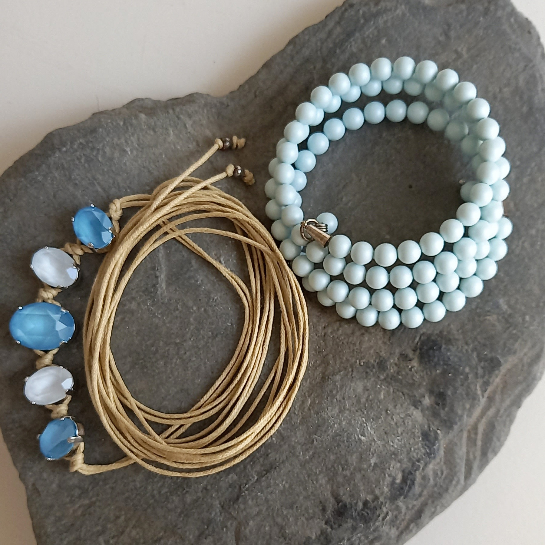 set de pulseras cristal & perla - Imagen 2