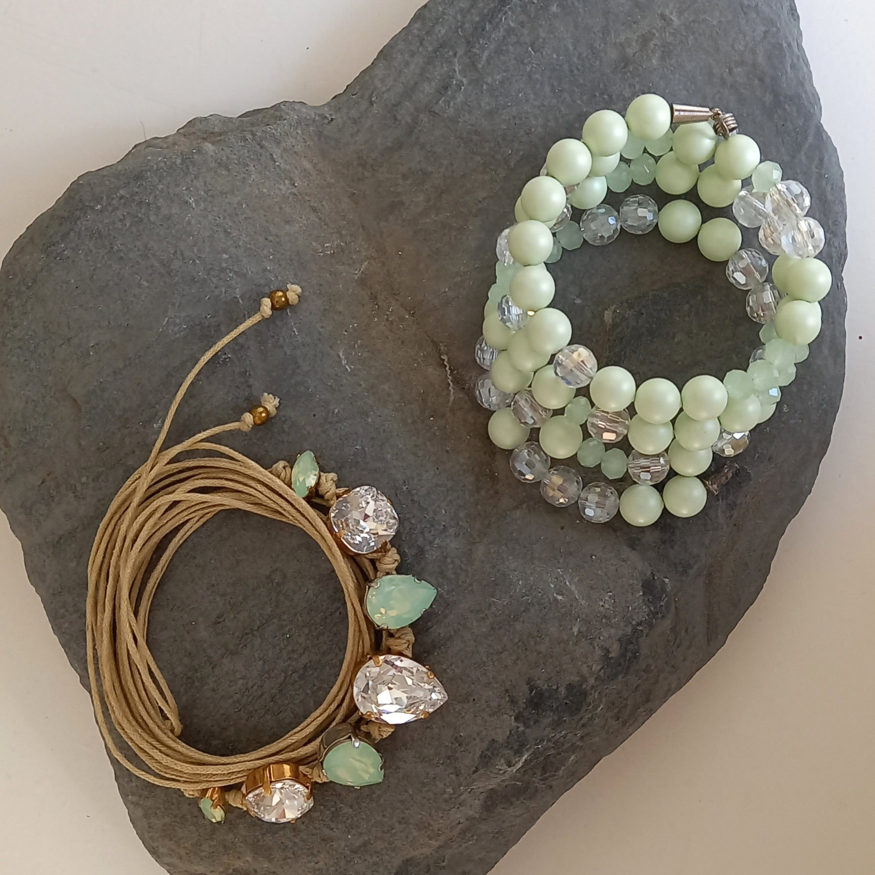set de pulseras cristal & perla - Imagen 4
