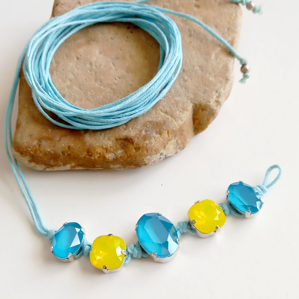 pulsera de cristal & perla