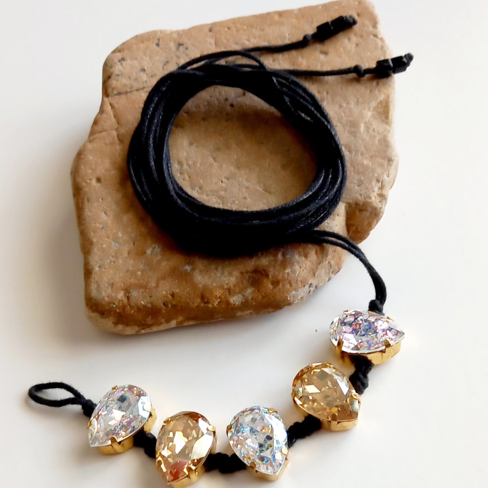 pulsera de cristal & perla