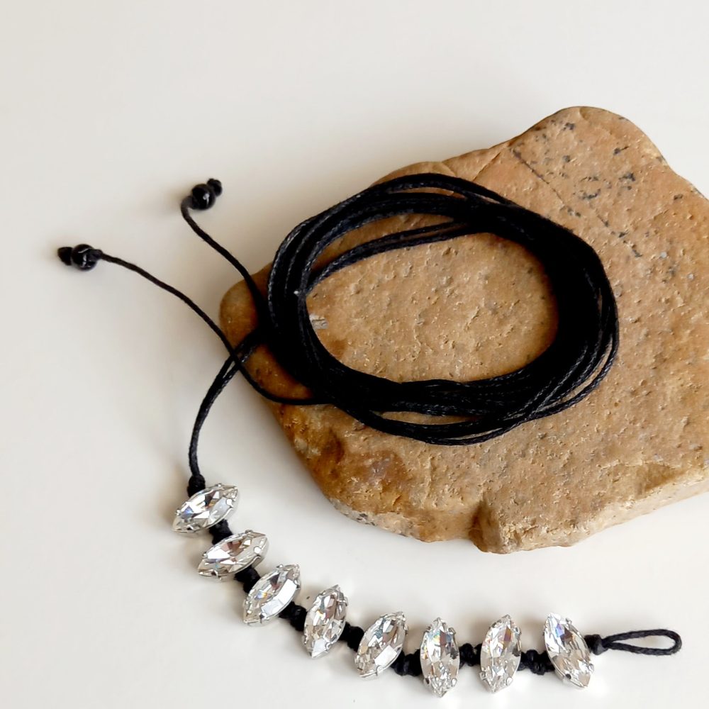 pulsera de cristal & perla
