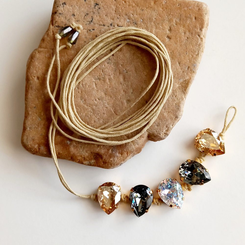 pulsera de cristal & perla