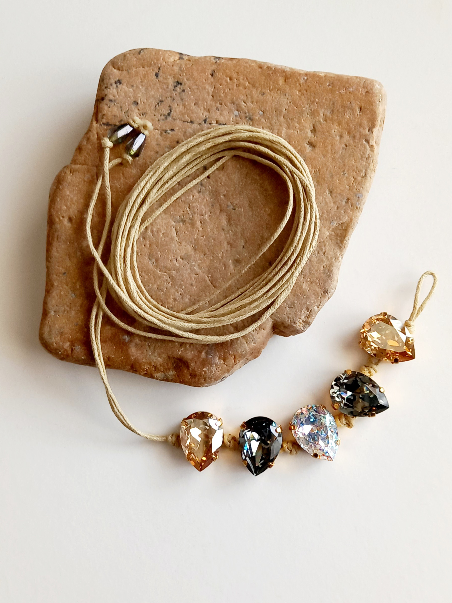 pulsera de cristal & perla