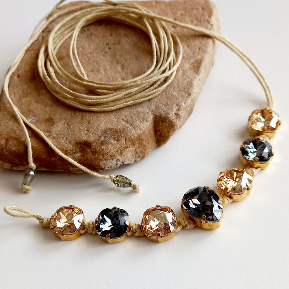 pulsera de cristal & perla
