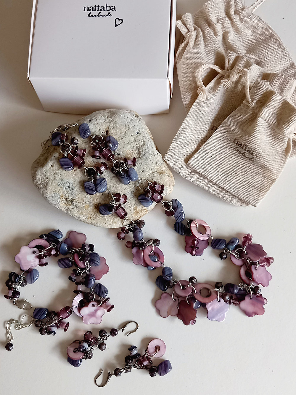 set de collar, pulsera y pendientes glassmania - Imagen 2