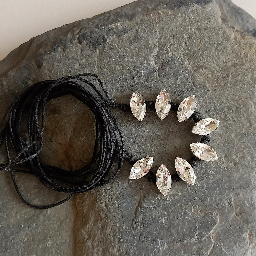 pulsera de cristal & perla