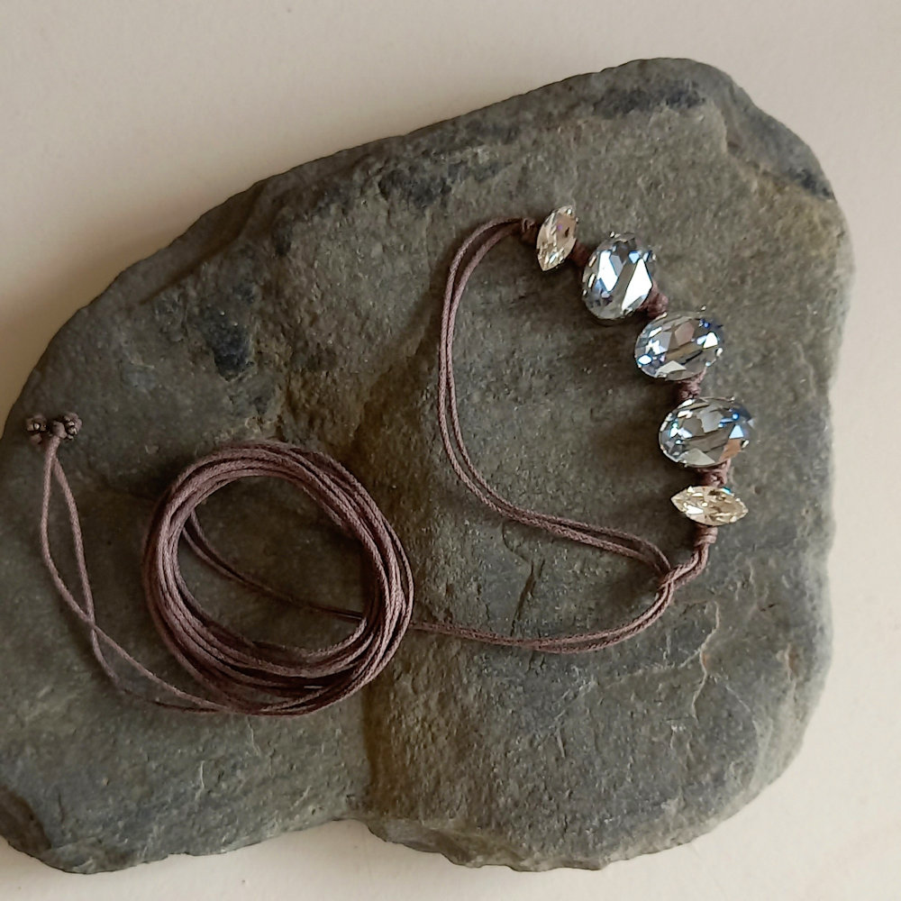 pulsera de cristal & perla