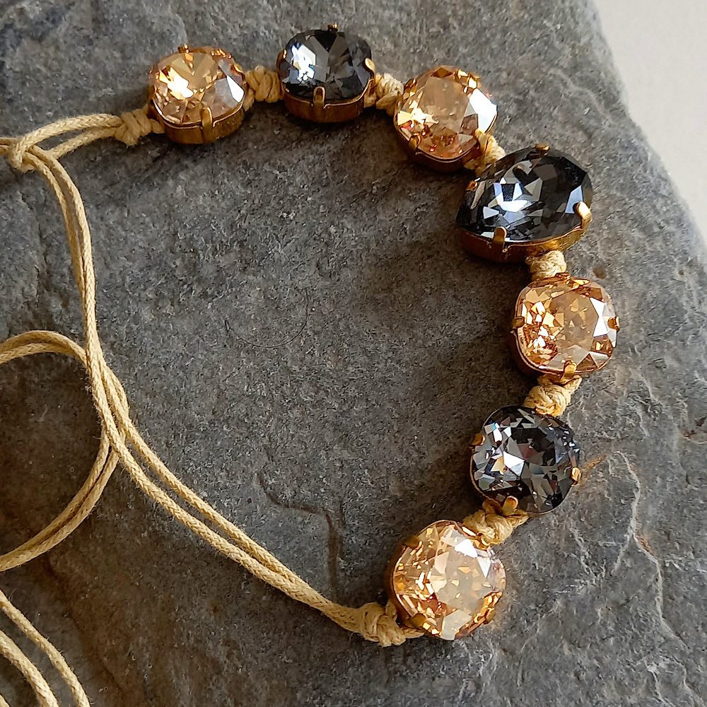 pulsera de cristal & perla