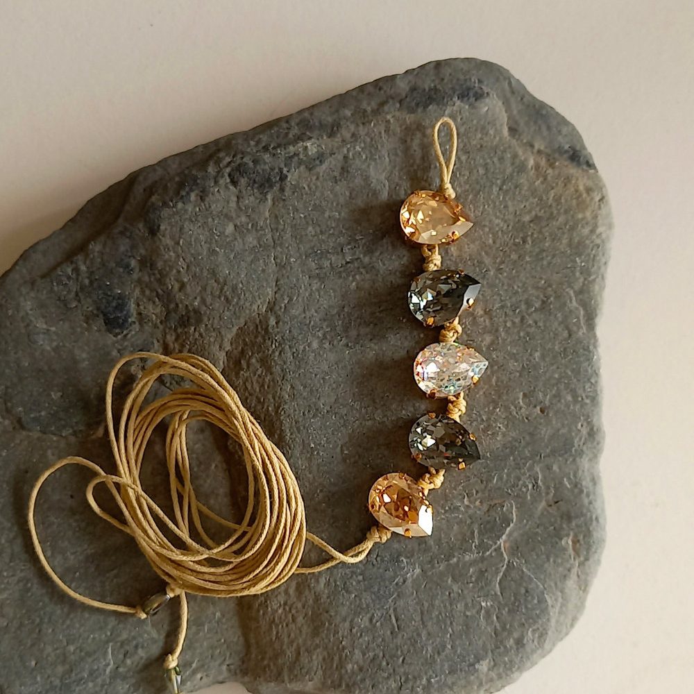 pulsera de cristal & perla