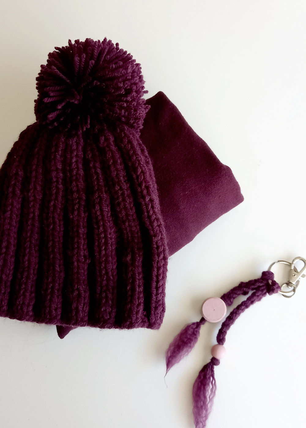 set gorro de punto & llavero - Imagen 7