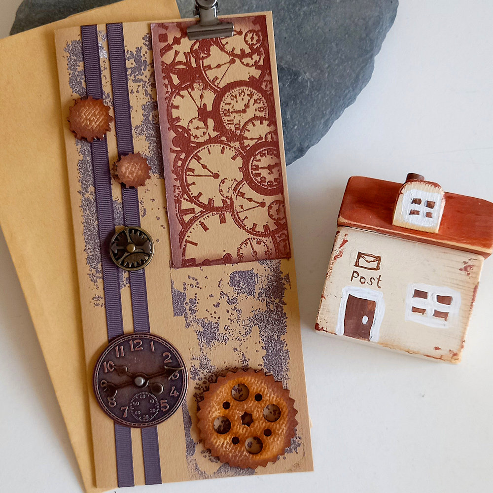 tarjeta de felicitación reloj