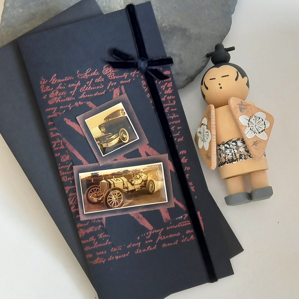 tarjeta de felicitación coche clásico