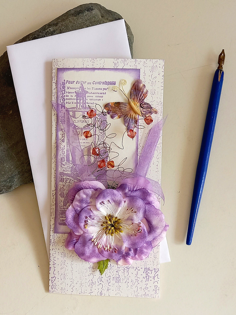 tarjeta de felicitación flor lila - Imagen 3