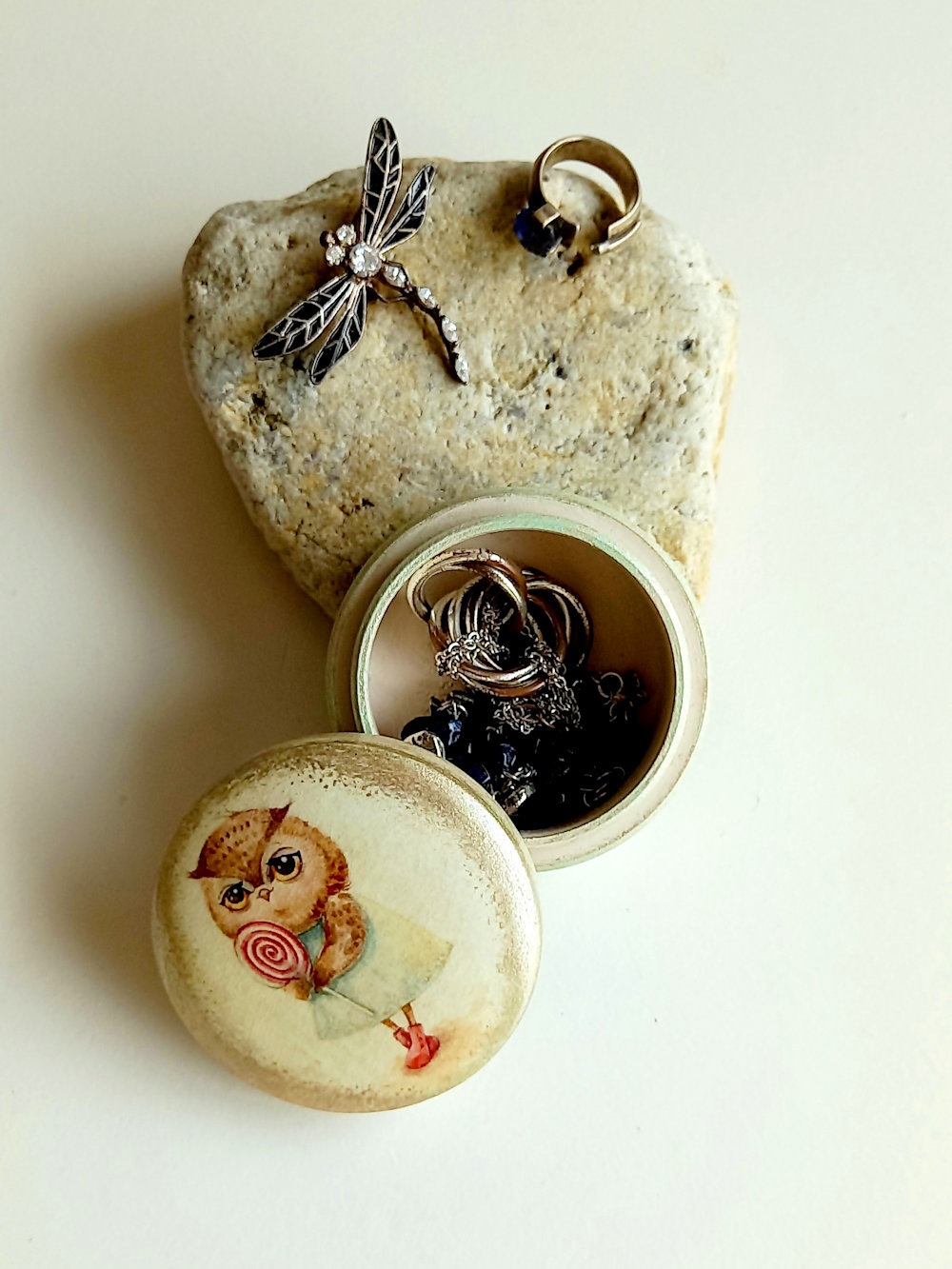 caja decoupage búho goloso - Imagen 4