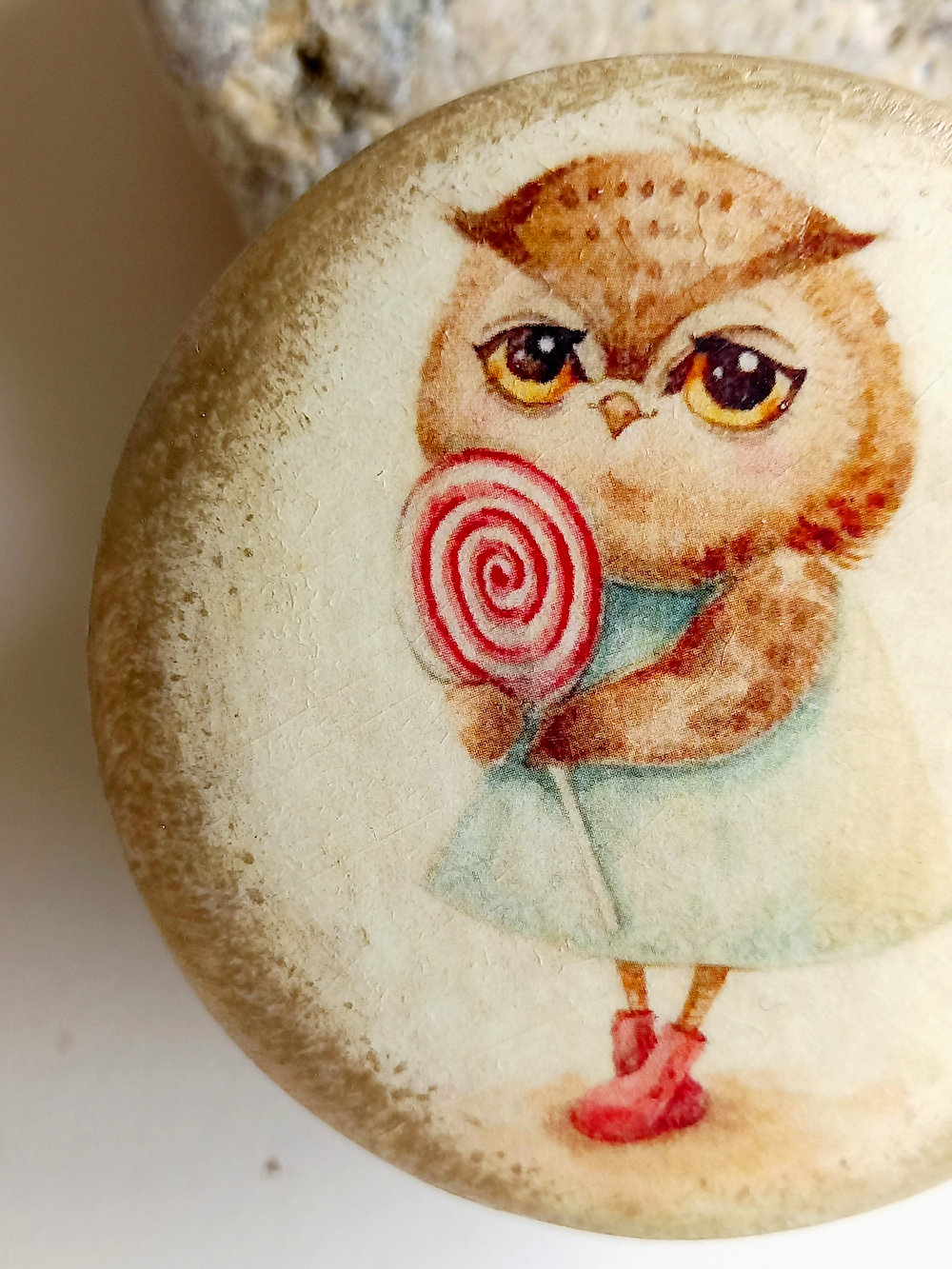 caja decoupage búho goloso - Imagen 3