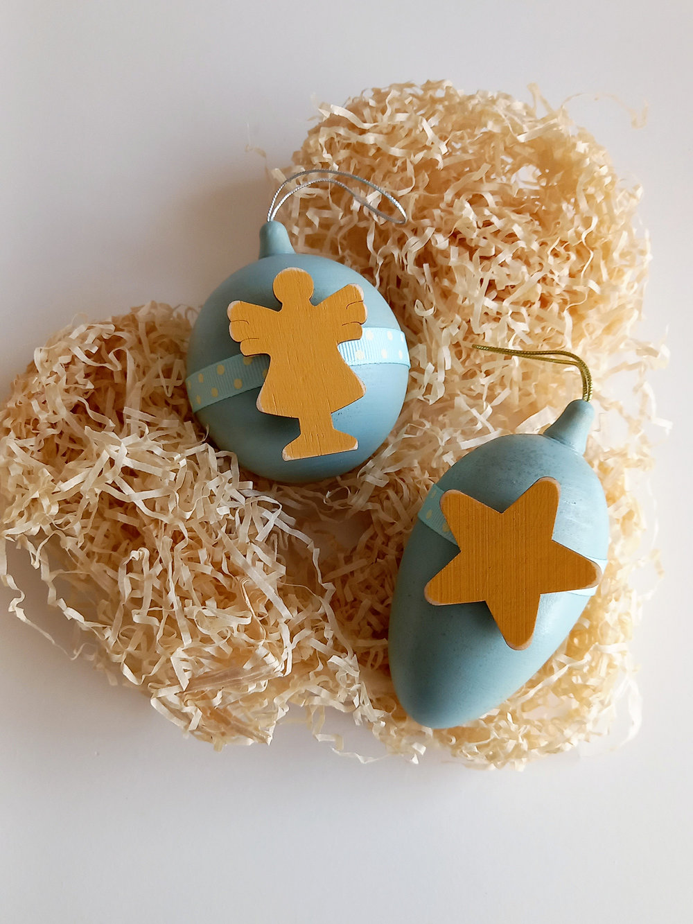 set bolas de Navidad estrella y ángel